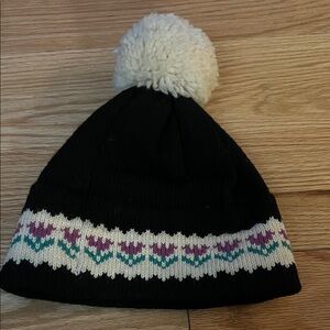 Stowe woolens black wool hat Vermont